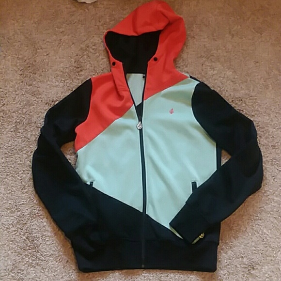 Blue black and orange Volcom hoodie - Picture 2 of 5
